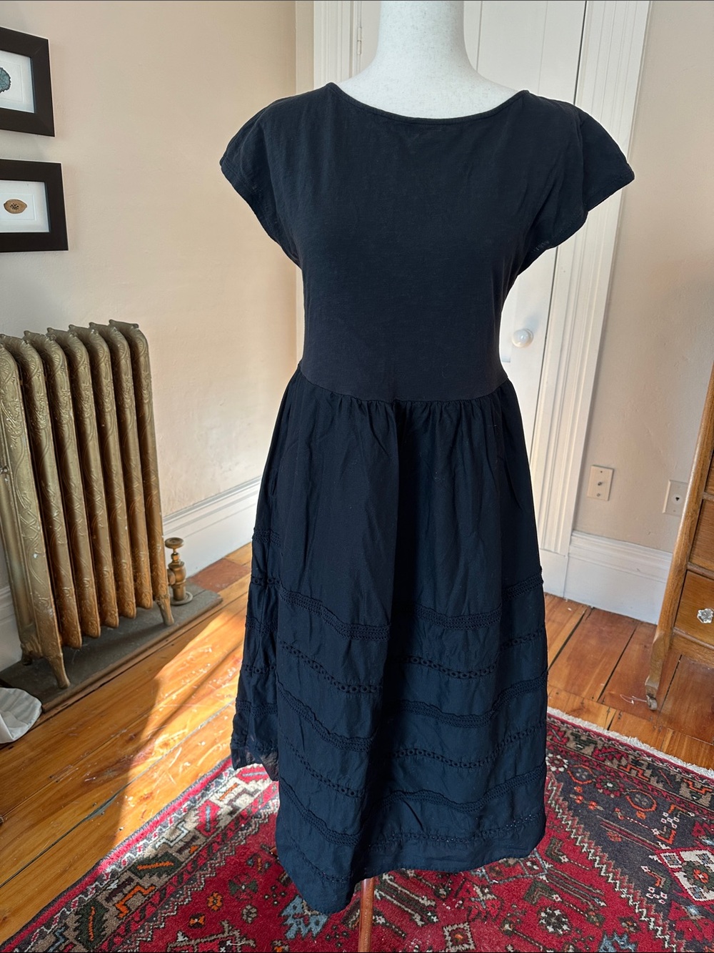 Boden Cotton Cap Sleeve Peasant Midi Dress